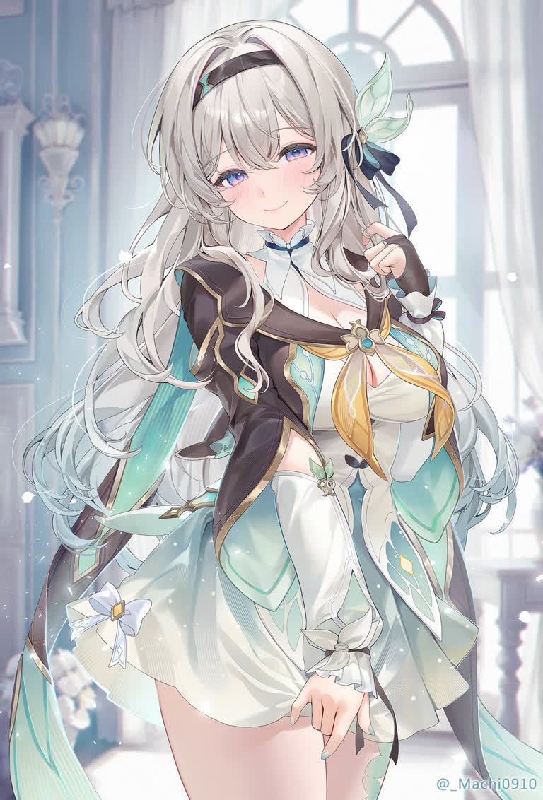 有一个动漫女孩手里拿着一把剑