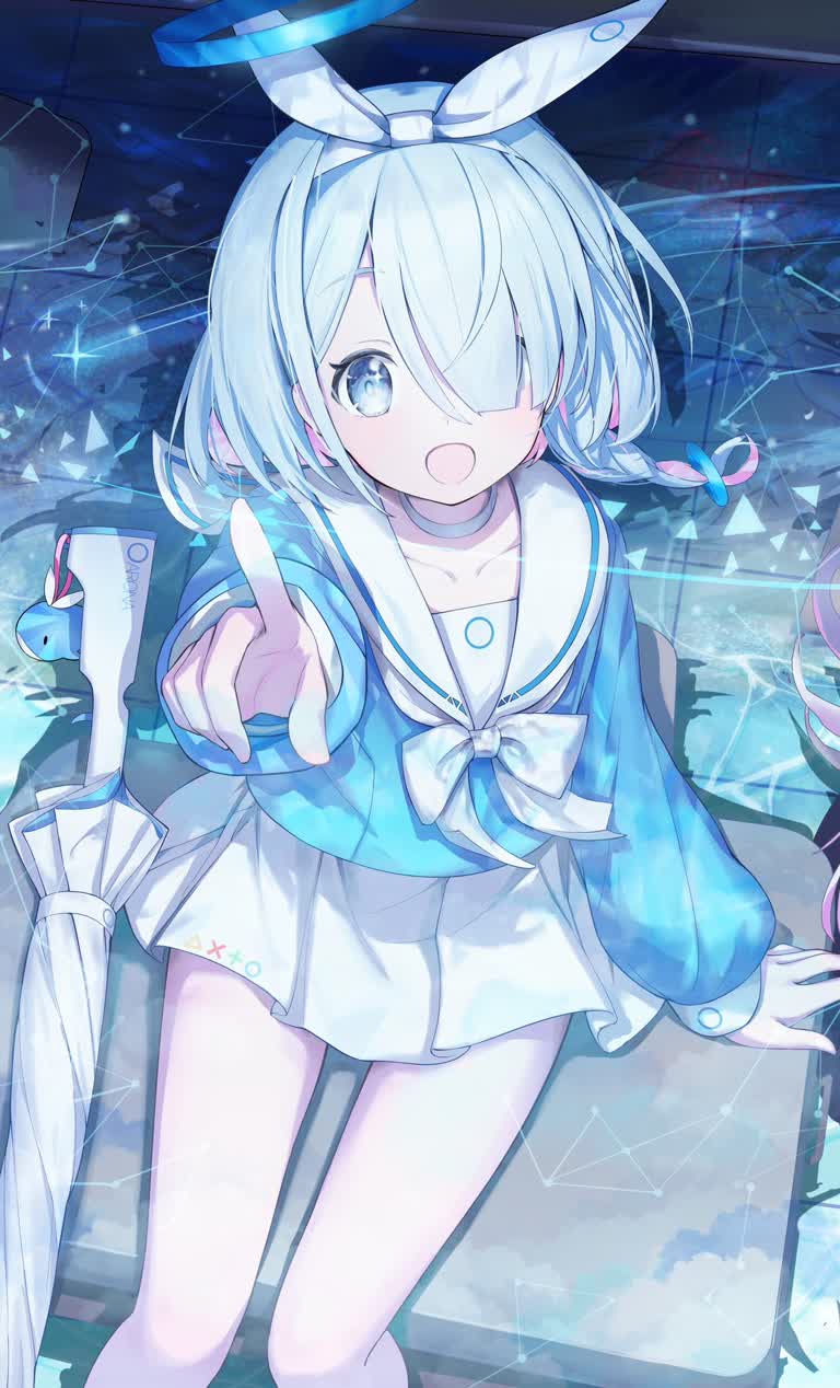 有一个动漫女孩站在雨中