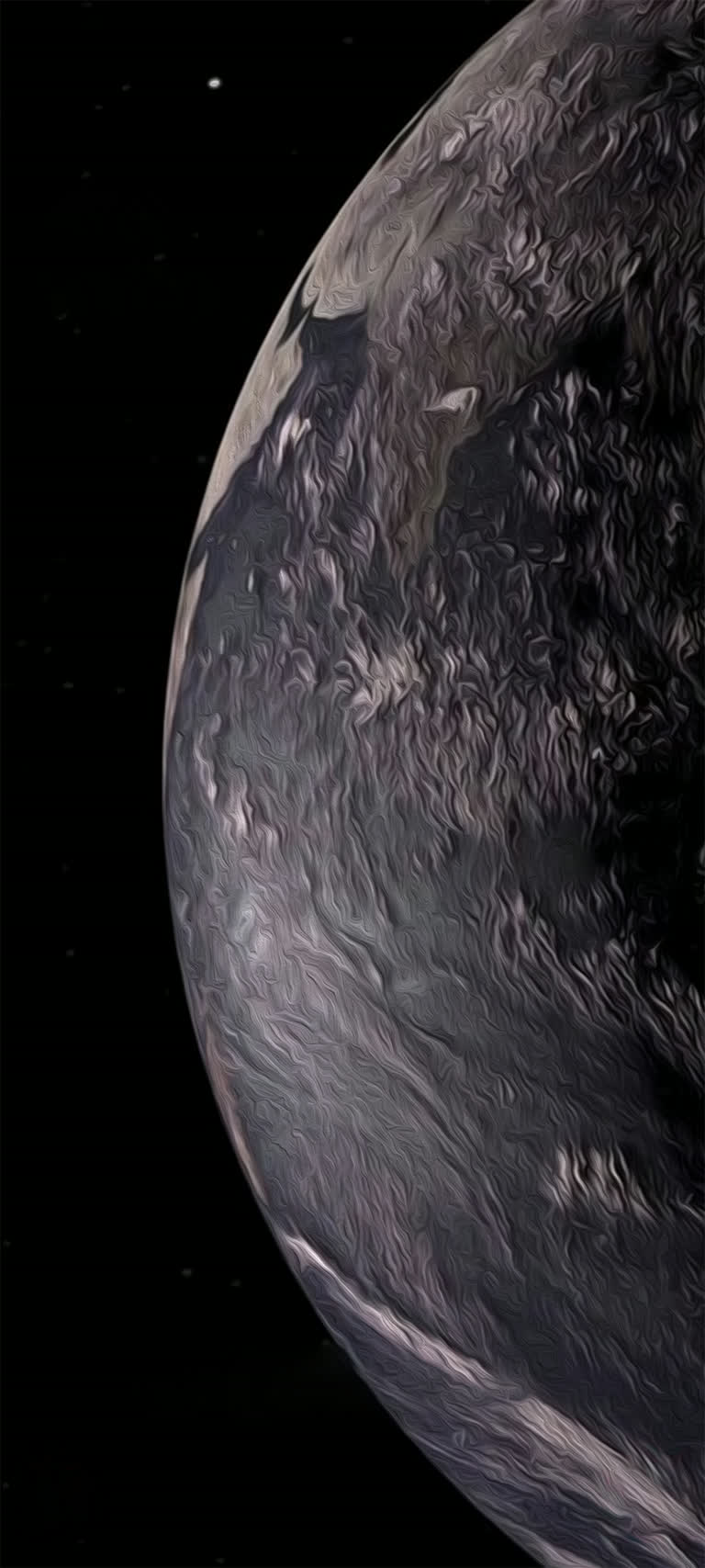 艺术家对一颗以月亮为背景的行星的渲染