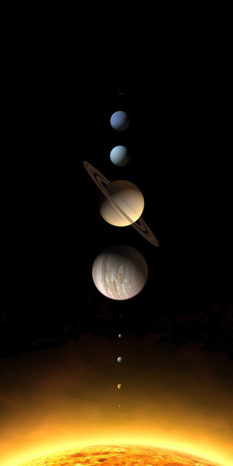 艺术家对太阳系行星的渲染