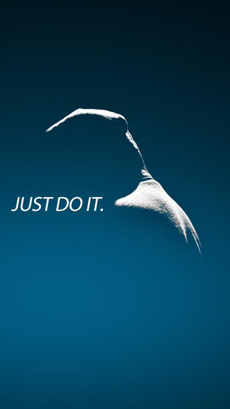 有一只鸟在天空中飞翔,上面写着“Just Do It”字样