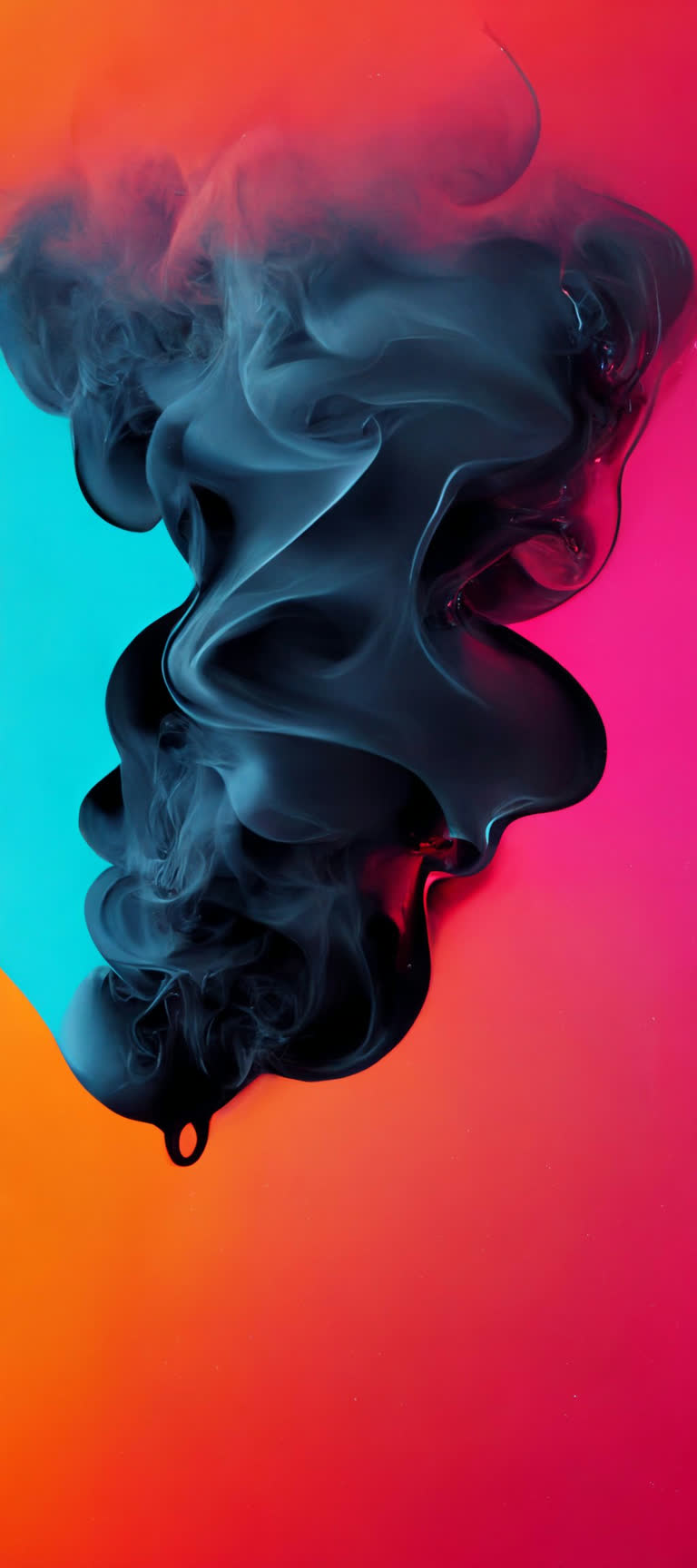 红蓝背景的顶部冒出黑烟