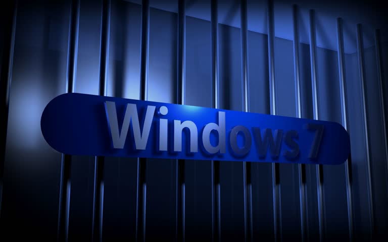 上面有一个蓝色标志,上面写着 Windows 7