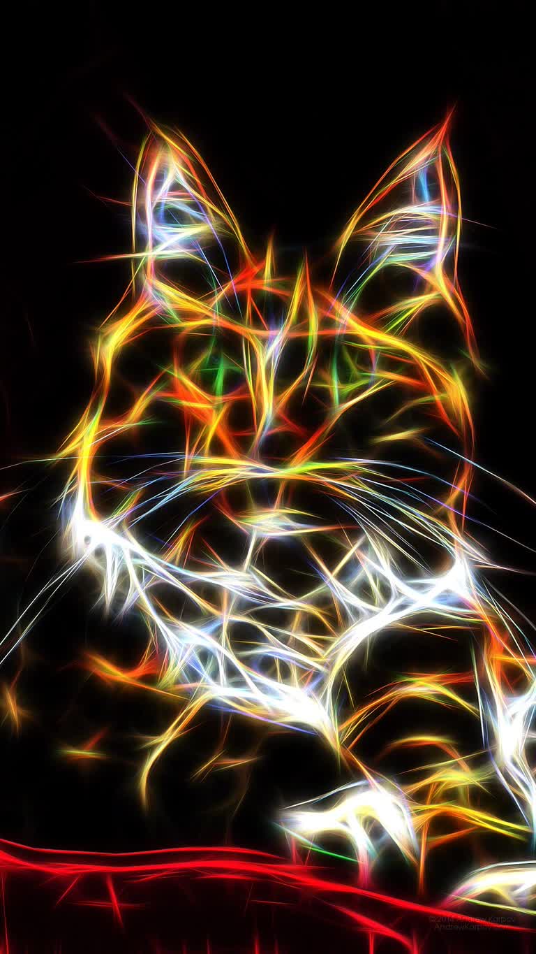一只猫坐在红色沙发上的色彩鲜艳的照片