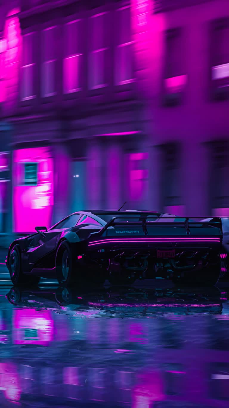 有一辆车在雨中在街上行驶