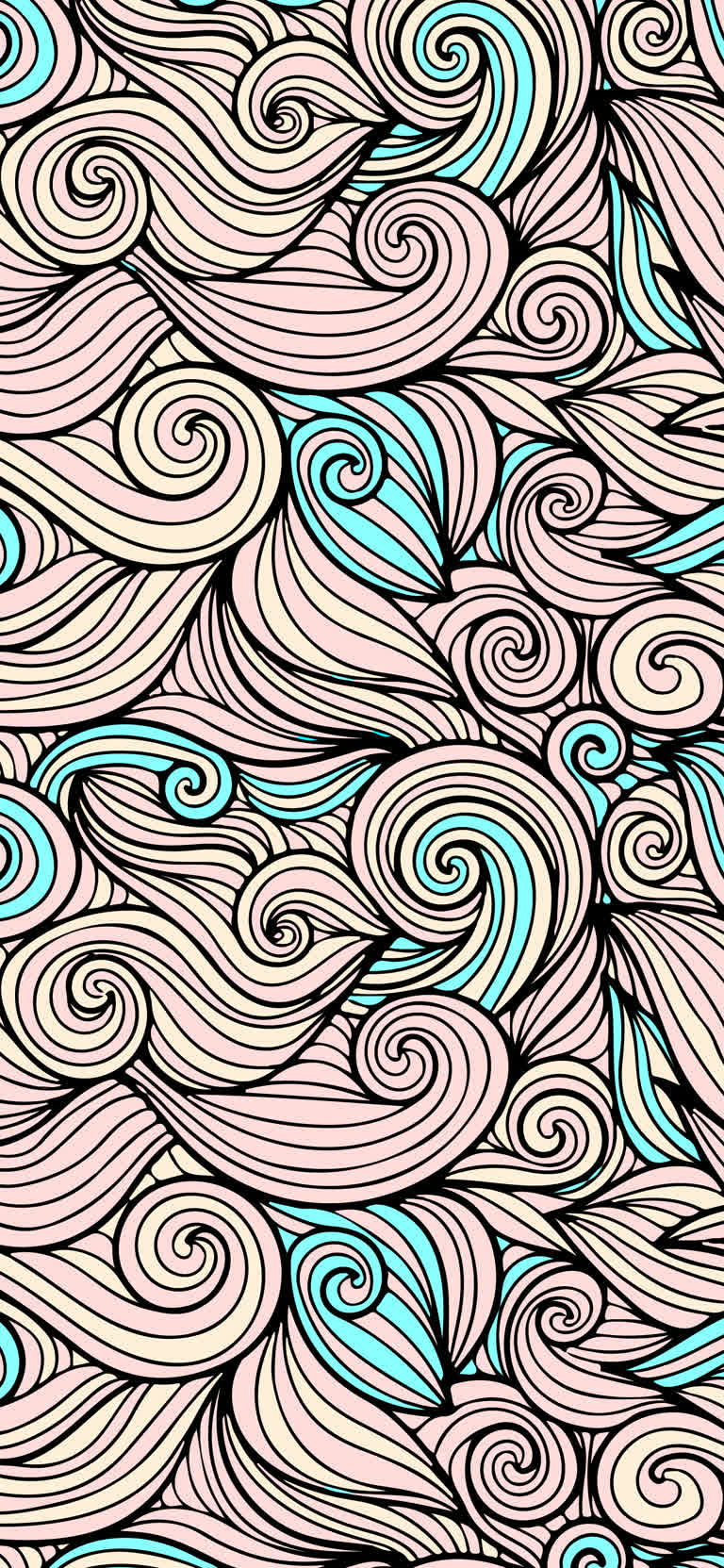 黑色背景上的波浪图特写