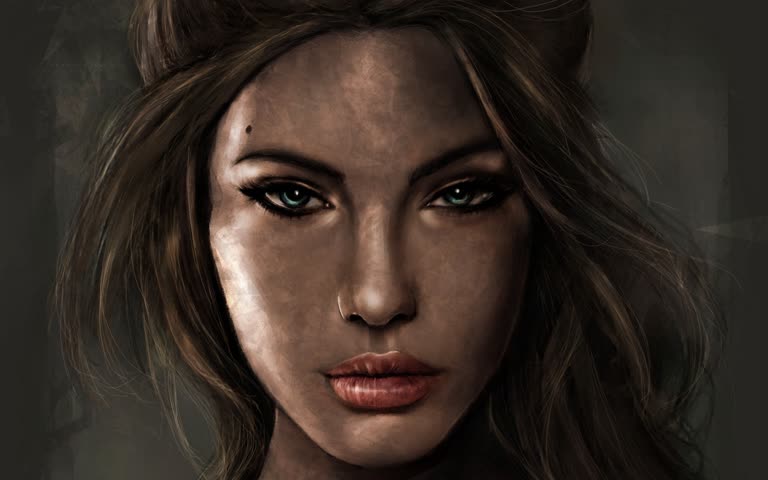 有一幅长发女人的数码画