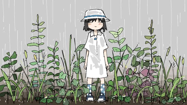 有一幅画,画的是一个女孩站在花田里