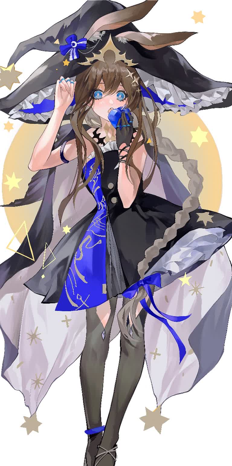 有一幅画是一个穿着女巫服装的女人