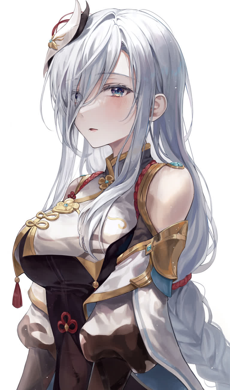这是一个长着白发的女人的画