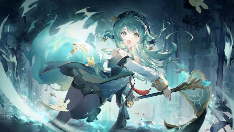 山洞里有个长发少女拿着剑