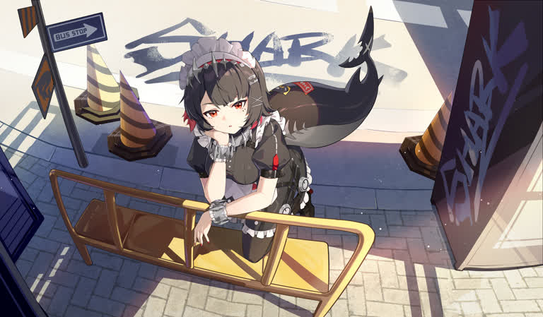 街上有一个女孩坐在长椅上