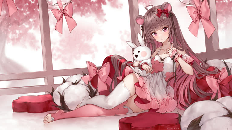 有一个女孩和一只猫坐在地板上