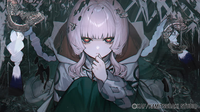 有一个女孩站在墙前