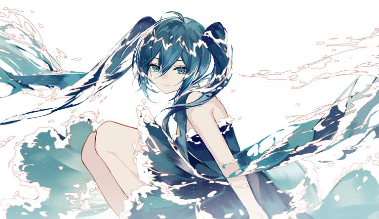 有一个女孩拿着冲浪板站在水里