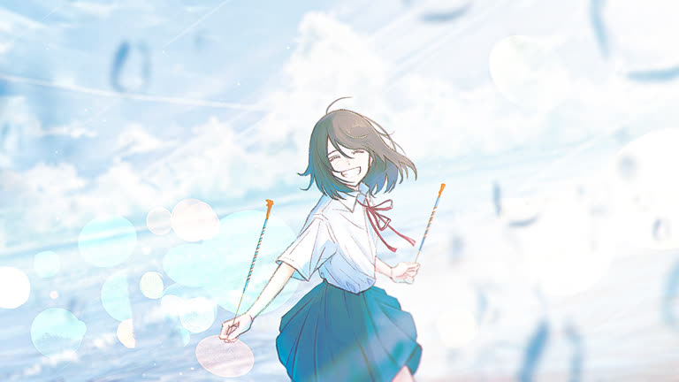 有一个女孩,她拿着风筝在沙滩上散步