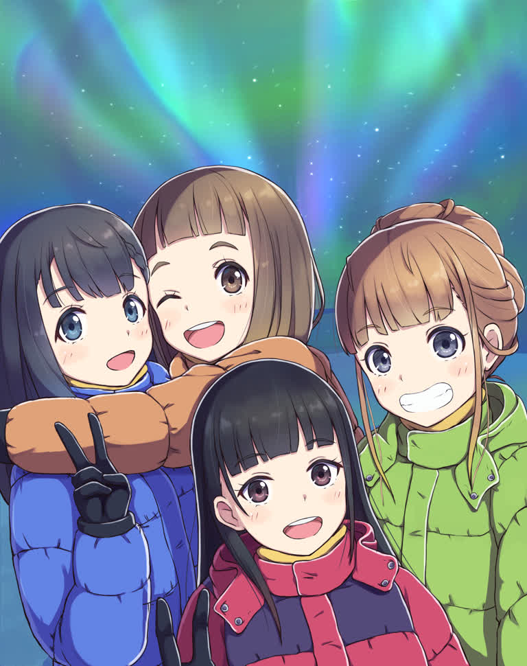有三个女孩并排站着