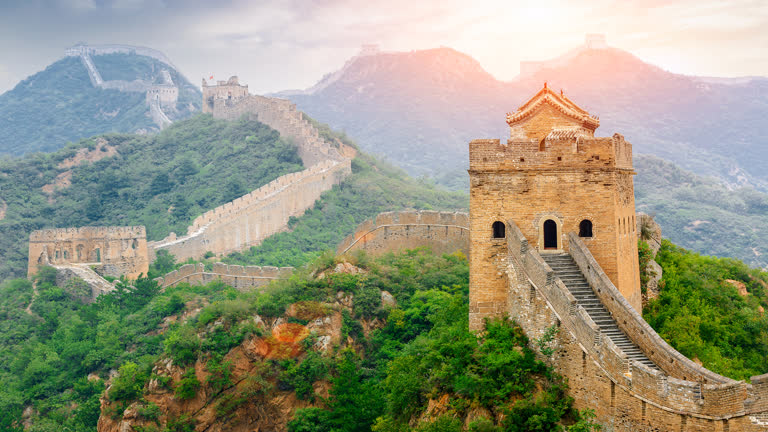 有中国长城的美景