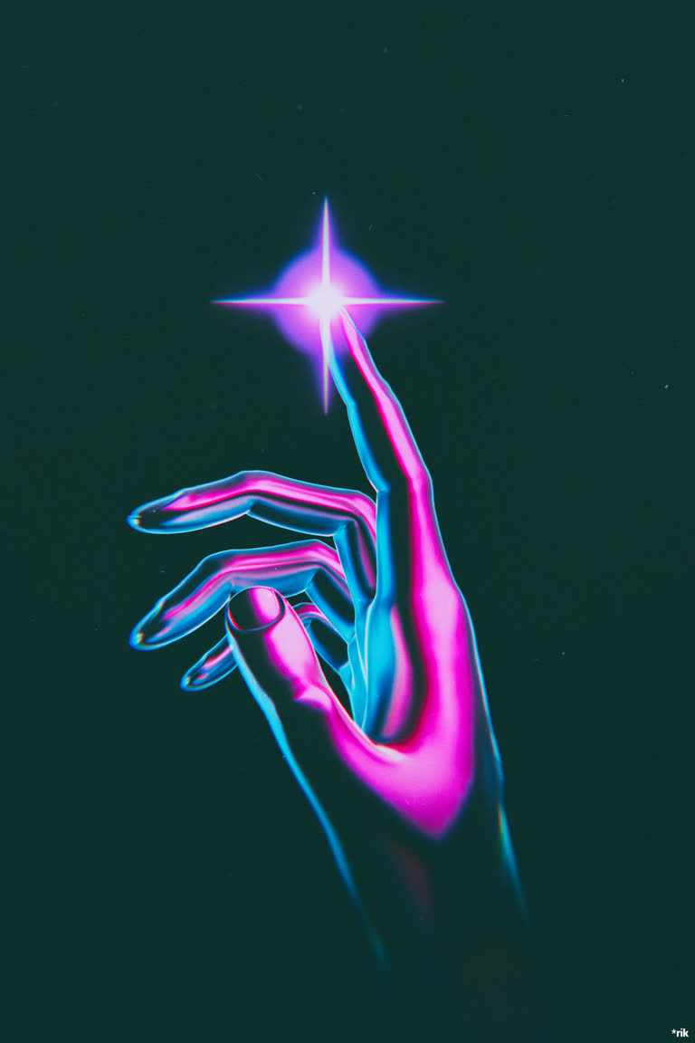 有一只手在黑暗中握着一颗星星