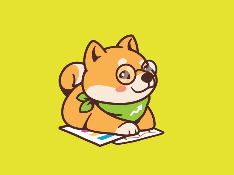戴着眼镜、戴着头巾看书的狗的插图
