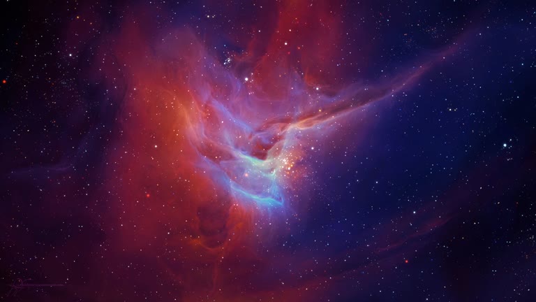 这是天空中一颗明亮的蓝色和红色星星的图像