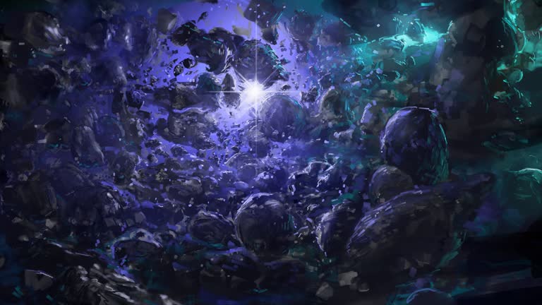 这是一张空间站数字绘画的图像