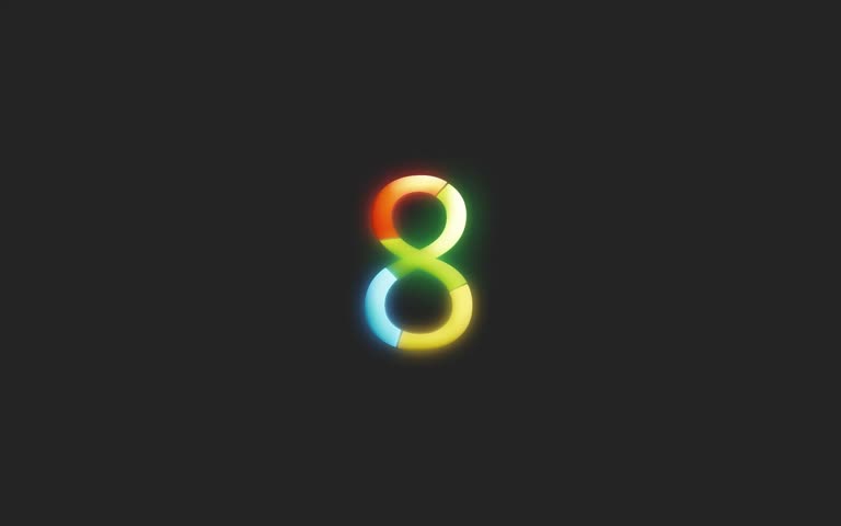 这是黑色背景上的数字 8 的图像