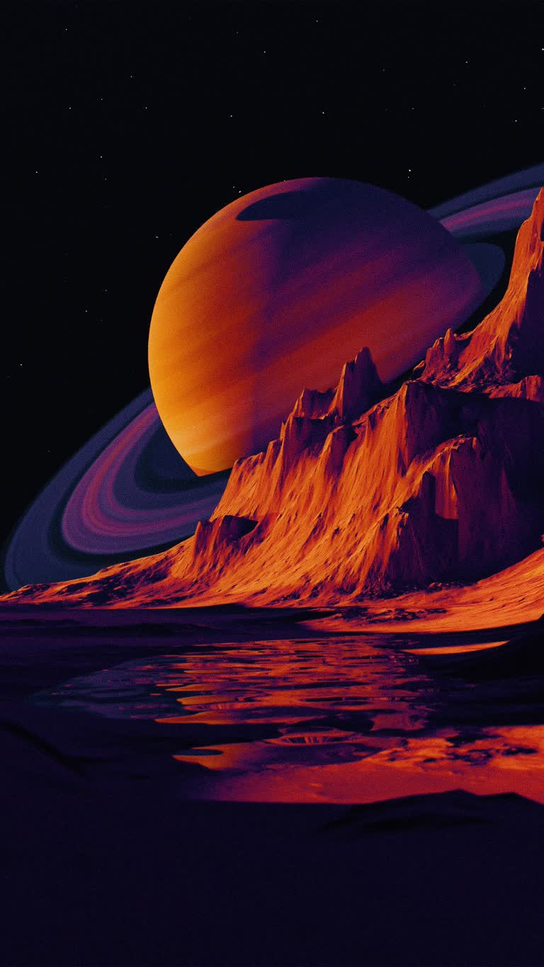 有一个星球的图像,背景是一座山
