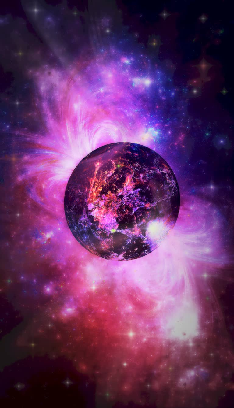 这是一颗被恒星包围的太空行星的图像