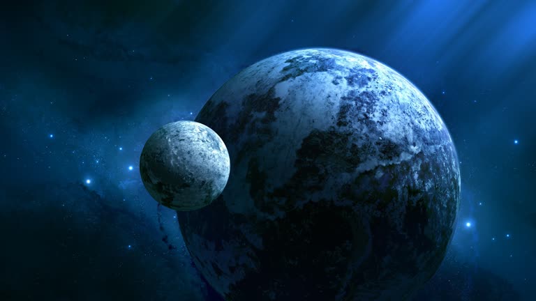 天空中有两颗行星的图像