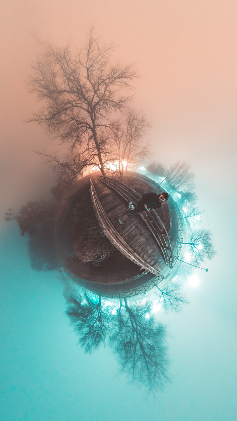 这是一张小行星的图像,上面有一棵树