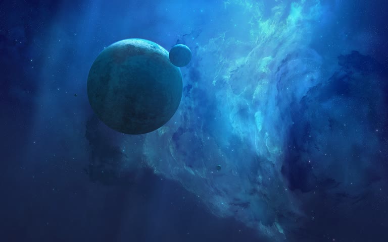 有一个以行星为背景的太空场景图像