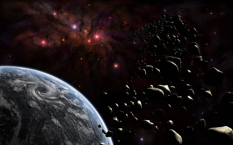 有一个带有行星和恒星的太空场景的图像