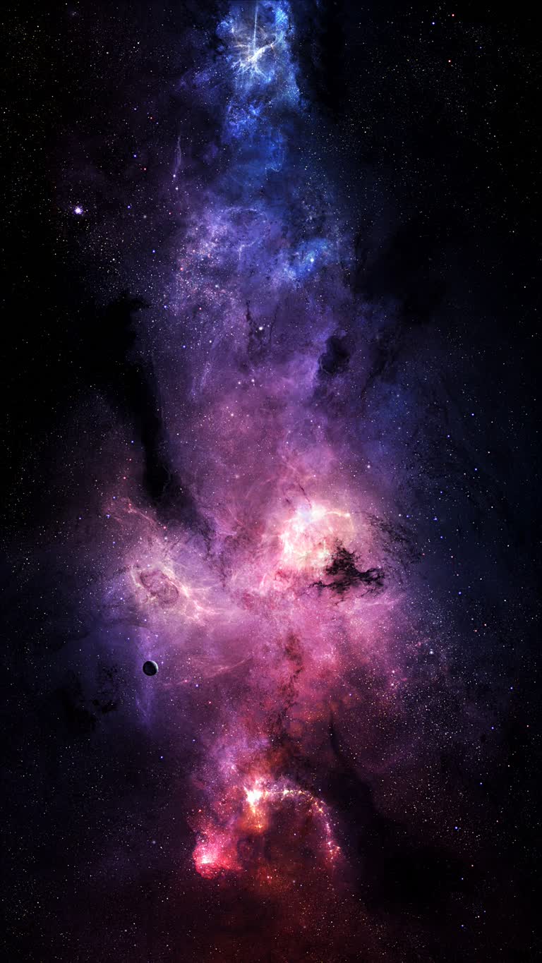 有一张太空场景的图像,天空中有星星