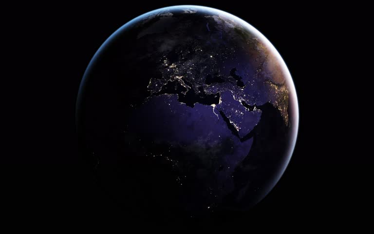 这是一张夜间地球景观的图像