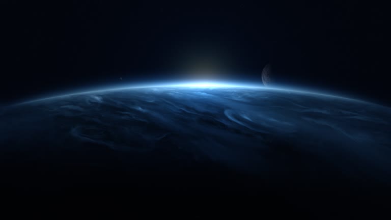 这是一张从太空看地球的图像