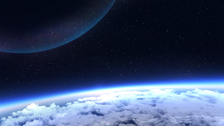有一张从太空看地球的图像
