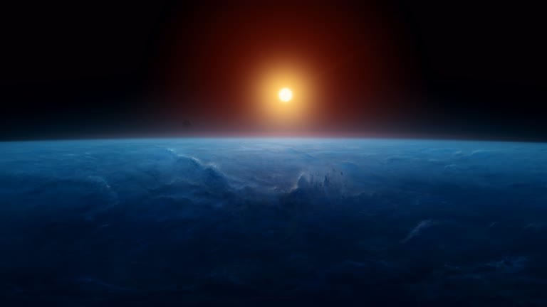 这是一张从太空看地球的图像