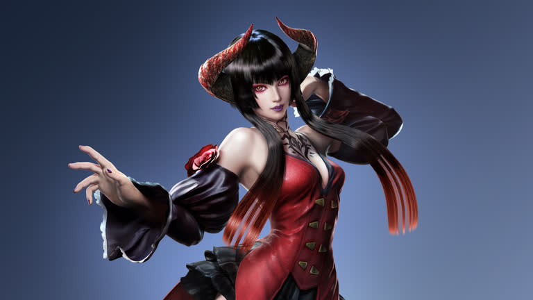 这是一个穿着红色衣服的女人的形象