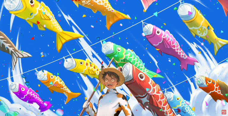 天空中放着许多风筝
