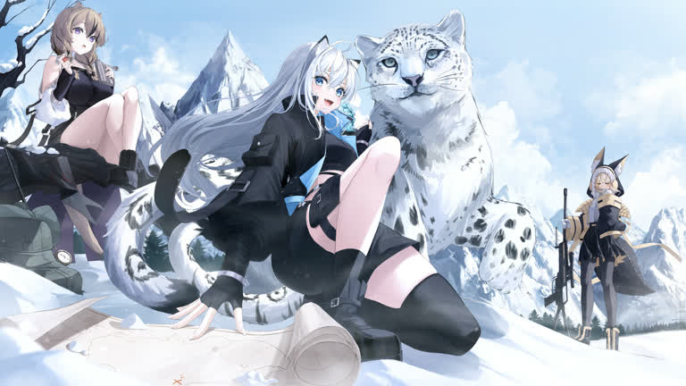 有很多动漫人物坐在雪地里