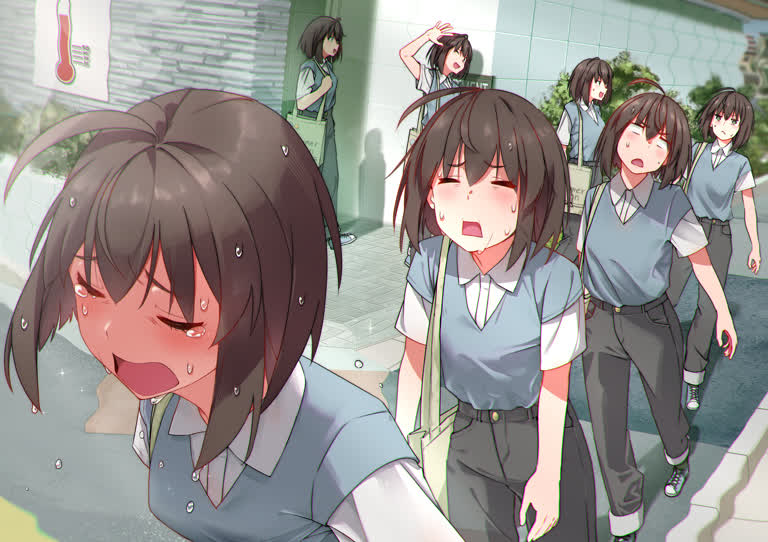 有很多女孩一起走在街上