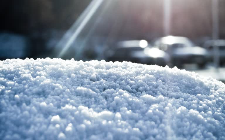 车顶上有很多雪