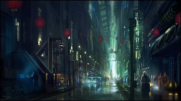 有一个男人晚上撑着伞走在街上