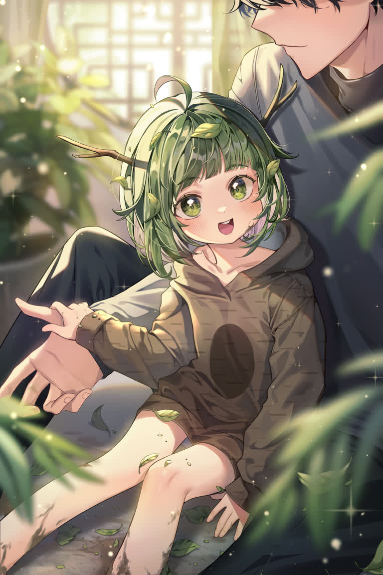 有一男一女并坐