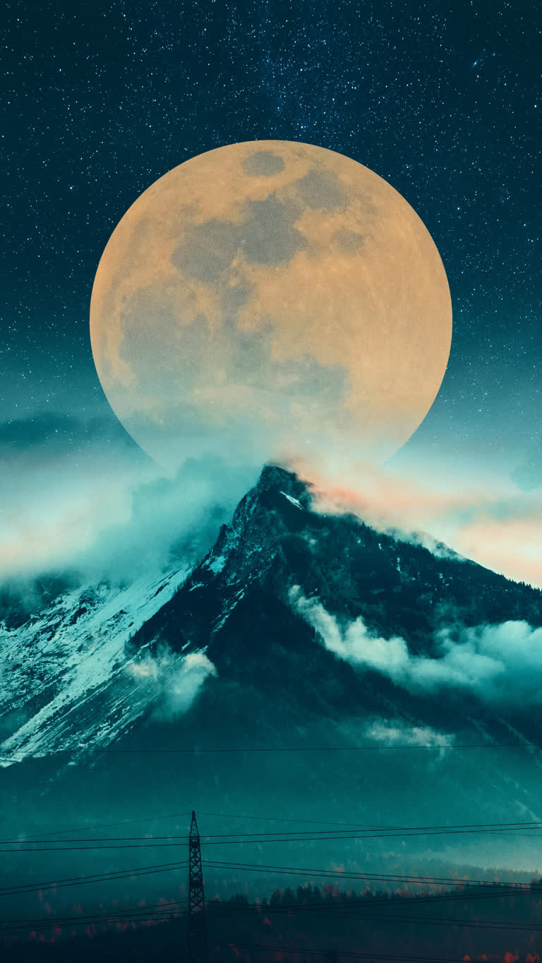 有一座山,天上有一轮满月