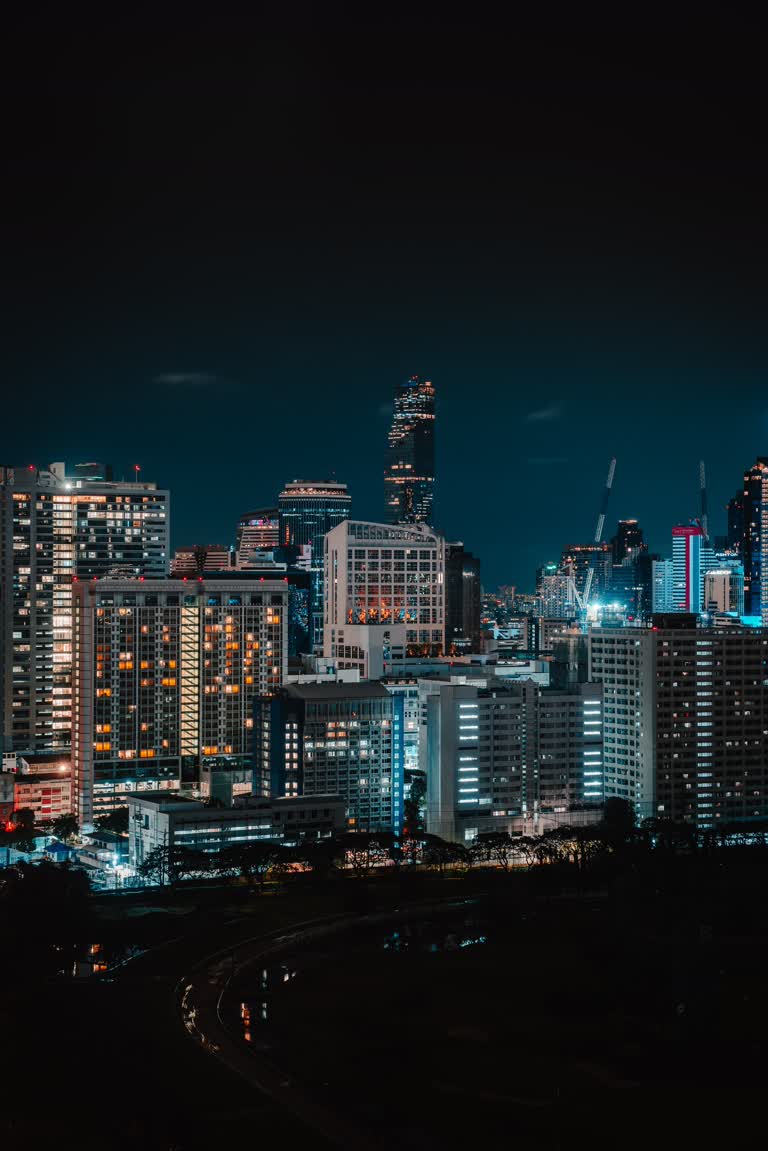 高楼林立的城市夜景