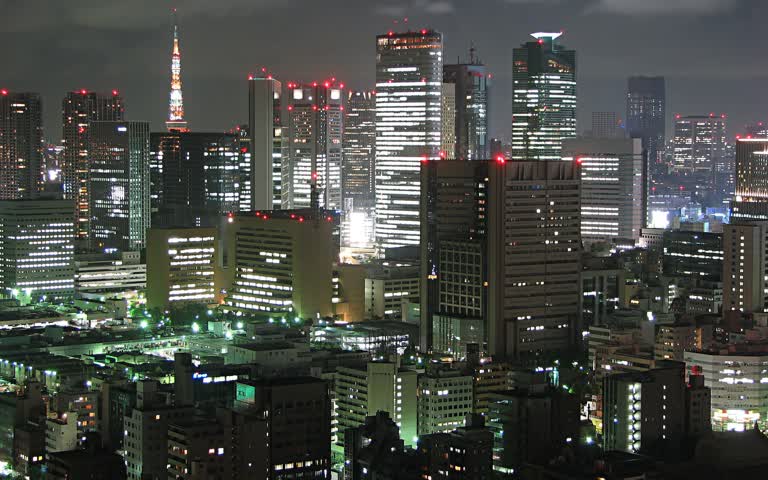 高楼林立的城市夜景