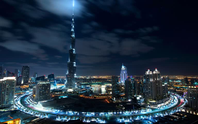 市中心哈利法塔夜景