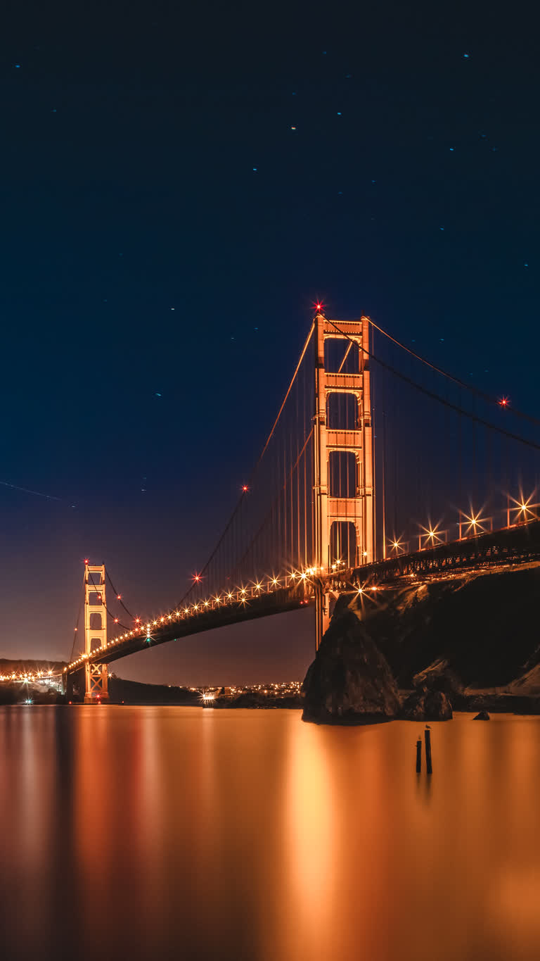 加利福尼亚州旧金山金门大桥的夜景